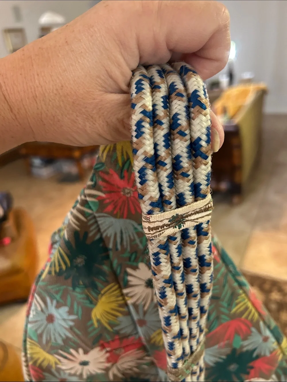 Kavu Kids Floral Sling Bag in Teal, Red, Yellow, Cream